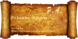 Polnauer Ajtony névjegykártya